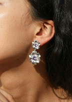 Starlit Love Letter Violet Bloom Statement Earrings