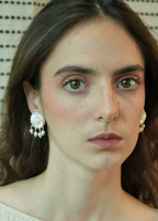 Ancient Reef Fossil Pearl Relic Earrings