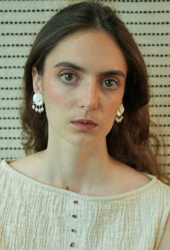 Ancient Reef Fossil Pearl Relic Earrings