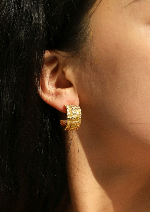 Valletta Atelier Textured Signature Hoops
